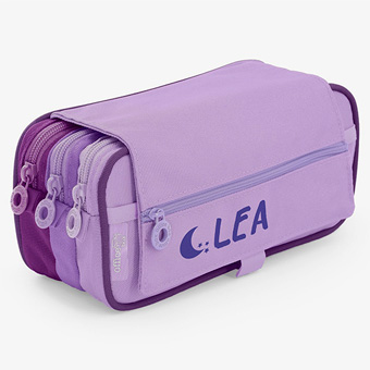 Estuche escolar 3 cremalleras personalizado morado