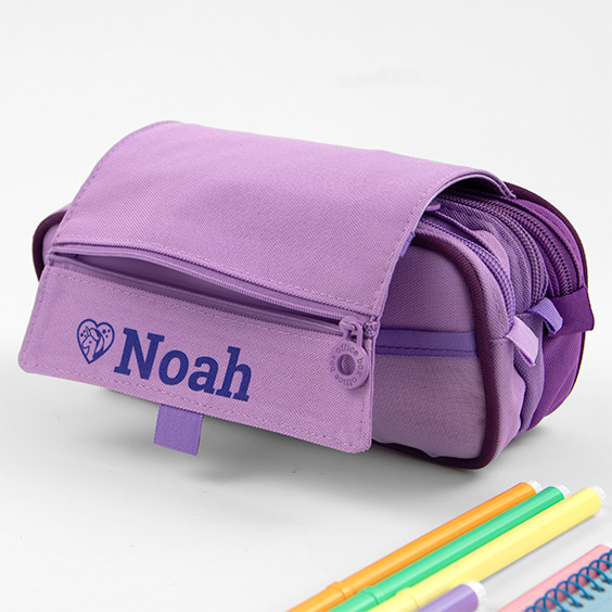 Purple Three-zipper School Cases