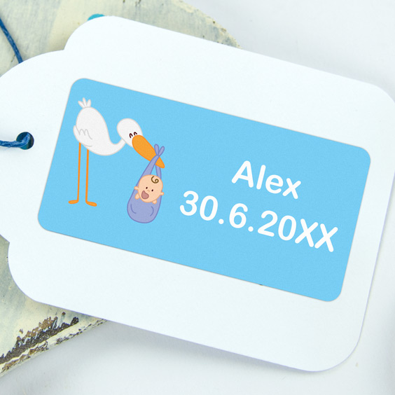 Rectangle Baptism Favour Stickers