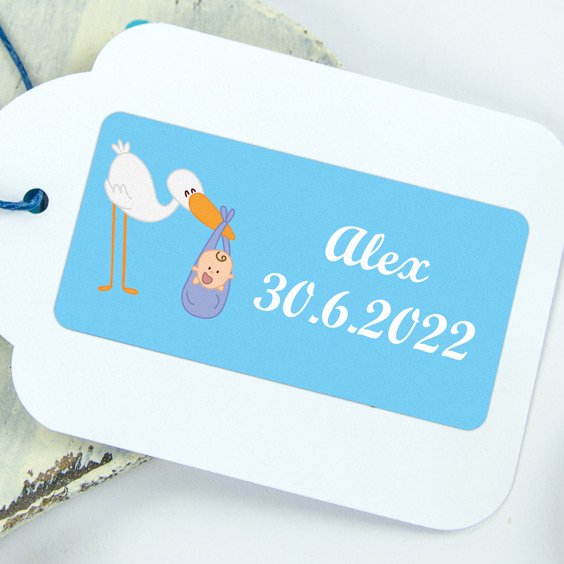 Rectangle Baptism Favour Stickers