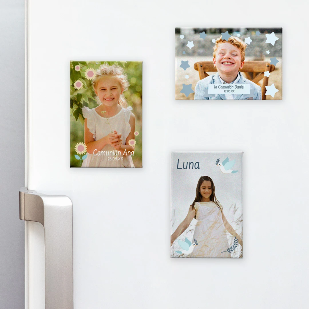 Imanes personalizados para nevera rectangulares para Comuniones