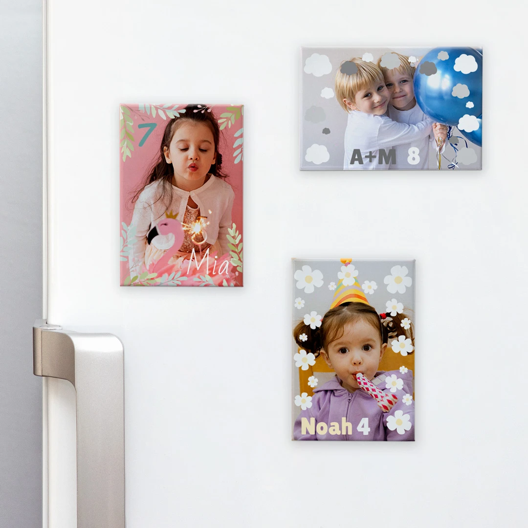 Imanes personalizados para nevera rectangulares para cumpleaños