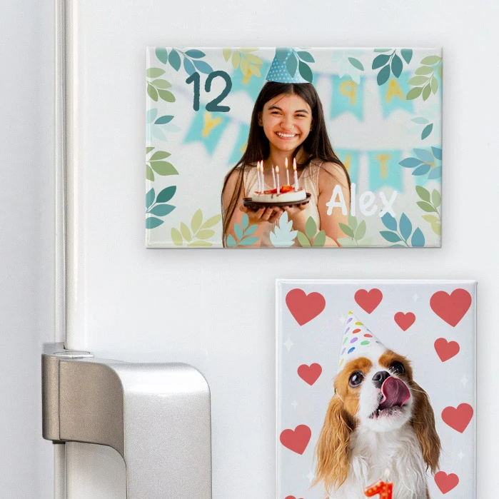 Imanes personalizados para nevera rectangulares para cumpleaños
