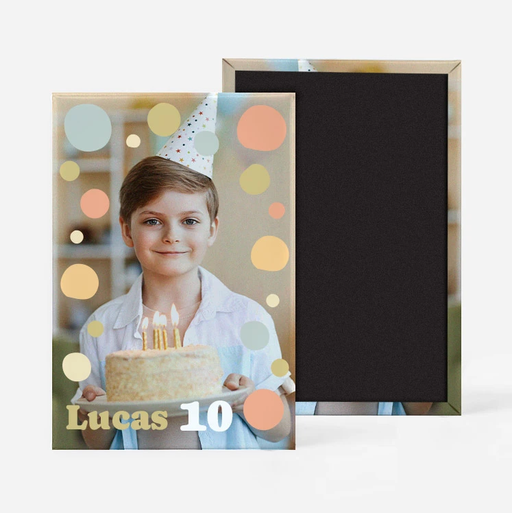 Imanes personalizados para nevera rectangulares para cumpleaños