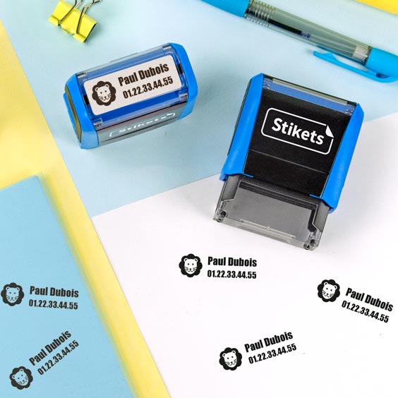 Tampon rectangulaire personnalisé pour marquer le linge et les objets