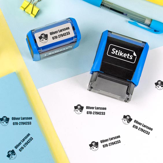 Gepersonaliseerde rechthoekige naamstempel voor kleding en bezittingen