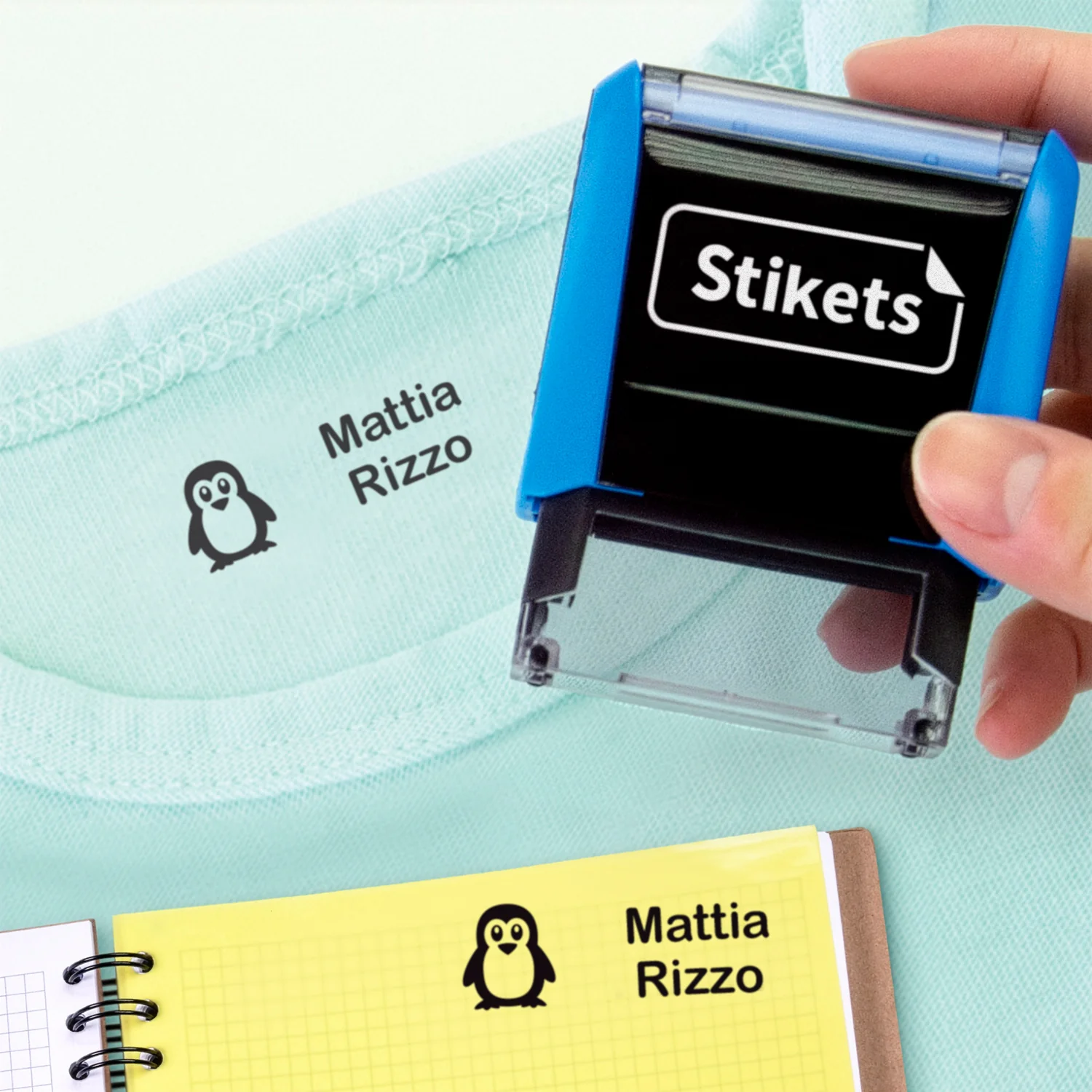 Timbro rettangolare personalizzato per contrassegnare i vestiti e gli oggetti