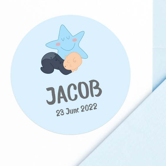 Round themed stickers for baptisms