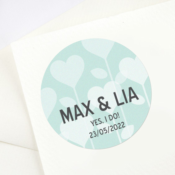 Round themed stickers for wedding  favours