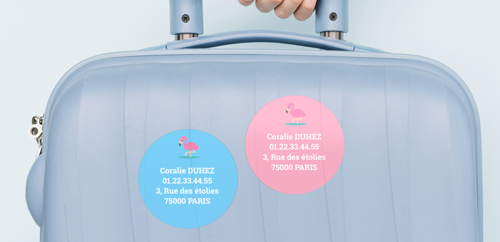 Etiquette bagage ronde