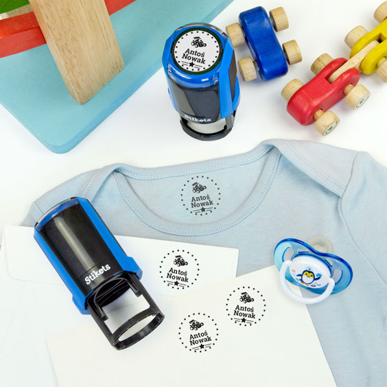 Personalized round name stamp for clothes and belongings