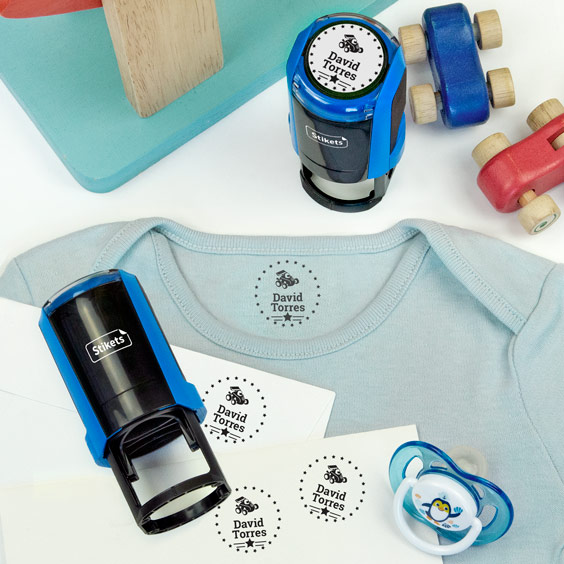 Personalized round name stamp for clothes and belongings