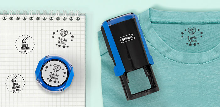 Design your round stamps for labeling clothes