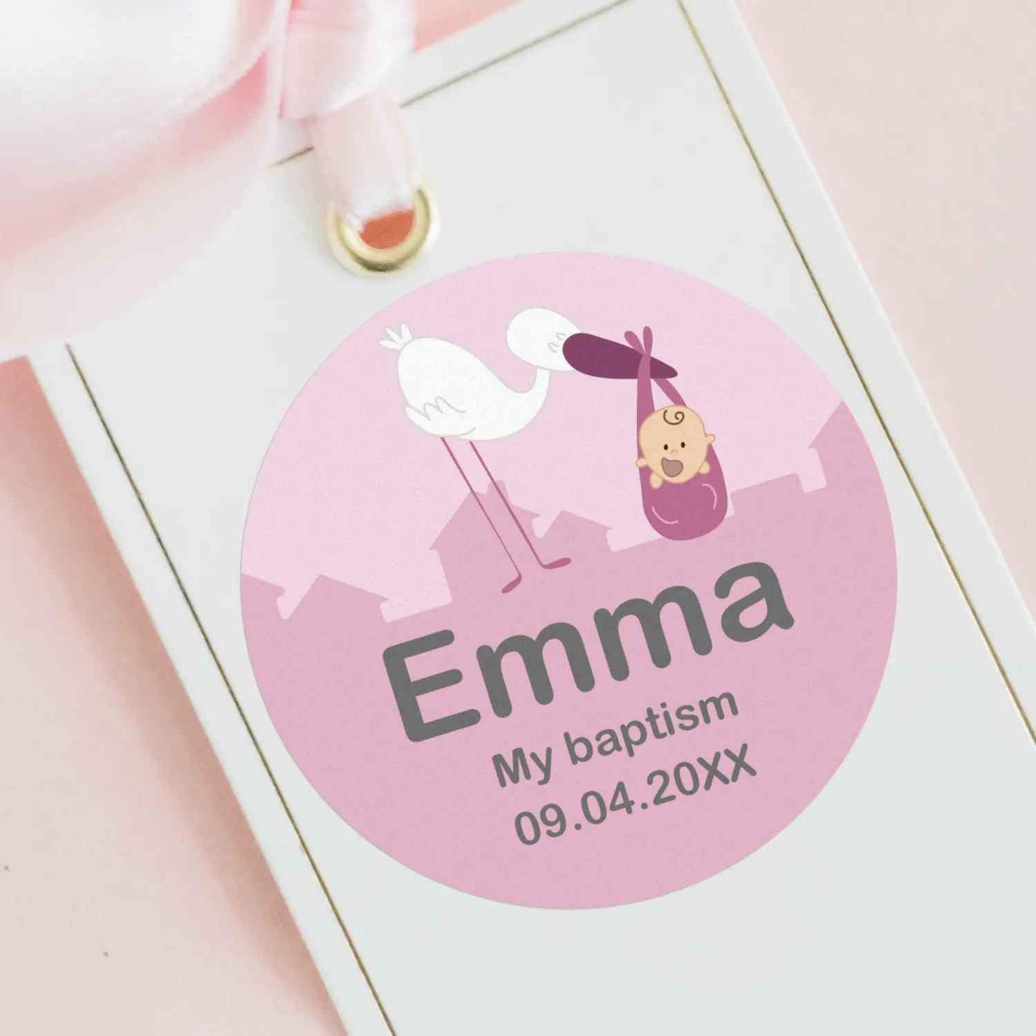 Round themed stickers for baptisms Round themed stickers for baptisms