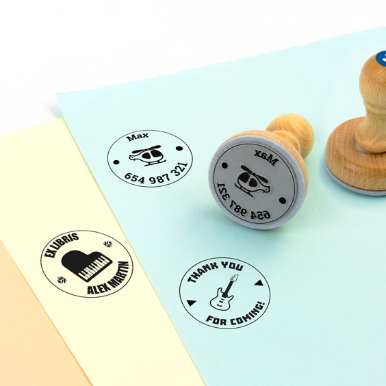 Wooden Round Stamps (2 lines)