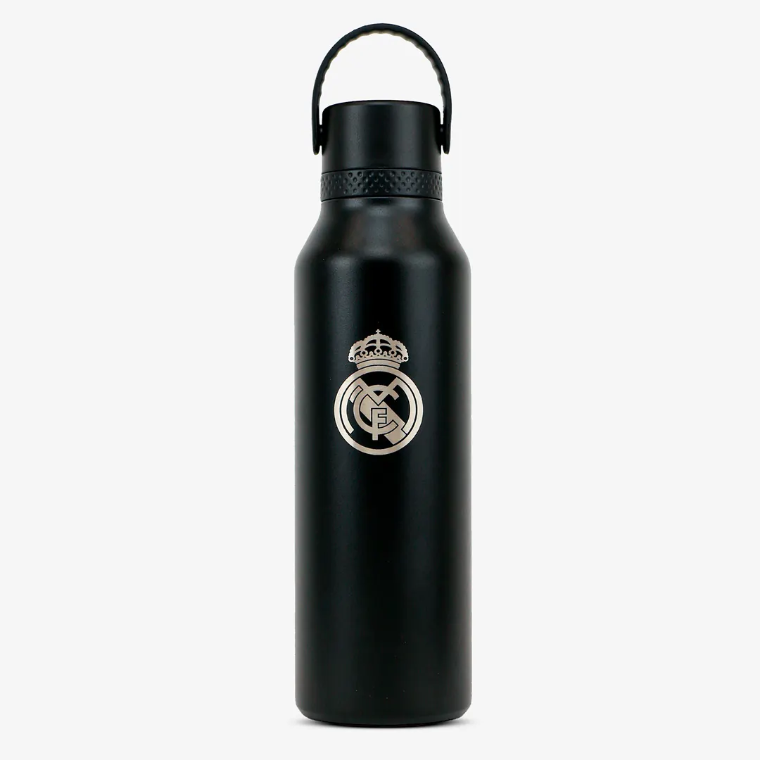 Personalisierte Runbott Mii 600 ml Thermoflasche Real Madrid – Schwarz