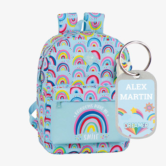 Mochila con doble cremallera Rainbows Safta