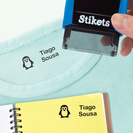 Carimbo personalizado retangular para tecido e objetos