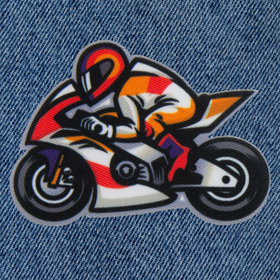 SONICMOTO Toppa Termoadesiva Lady Rider Moto: Donna Motociclista, 12x10,5 Cm, Ricamata
