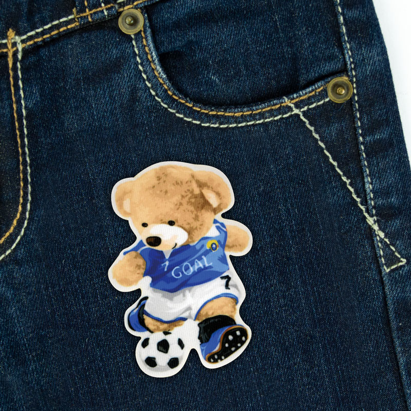Soccer Teddy Iron-On Patch