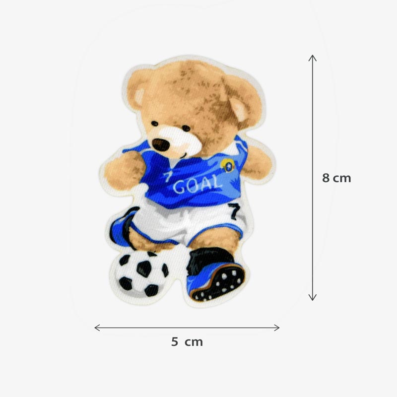 Soccer Teddy Iron-On Patch