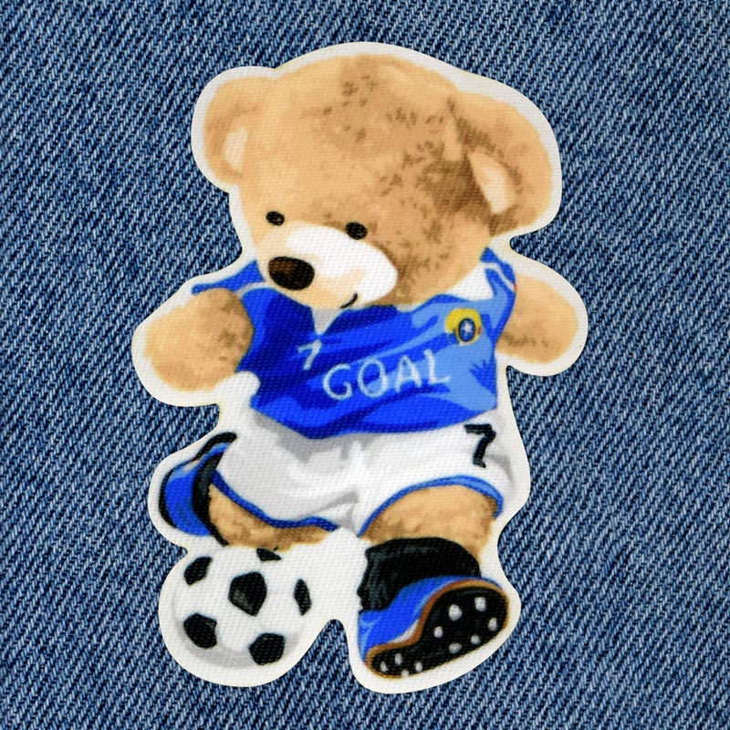 Soccer Teddy Iron-On Patch