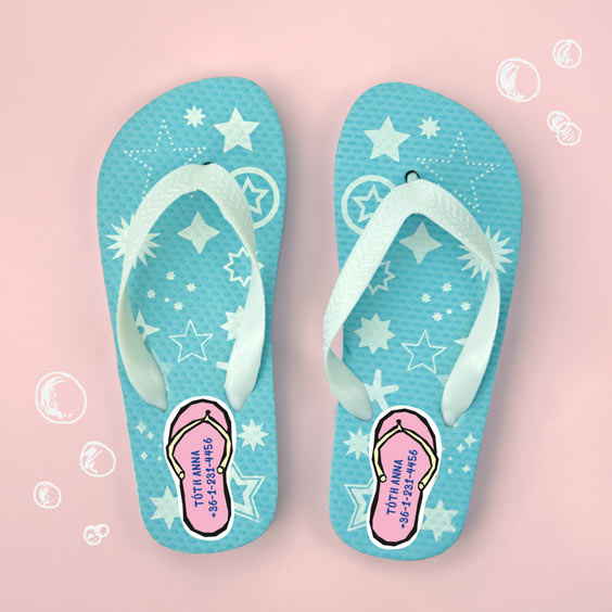 Flip flops shoe labels