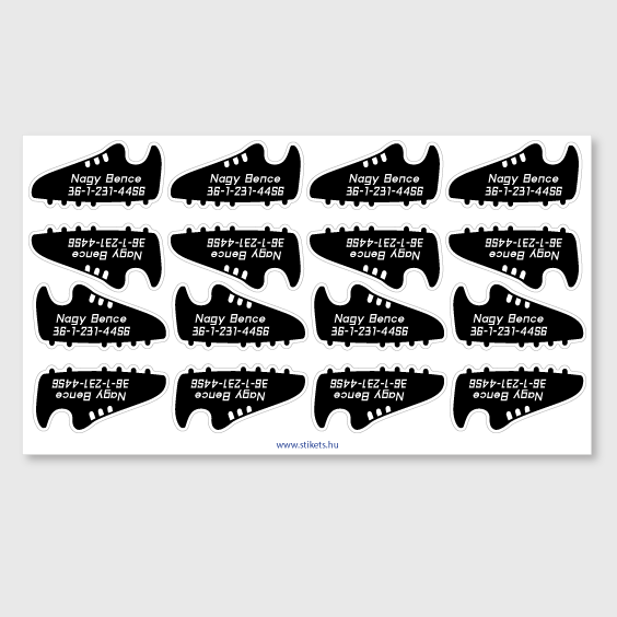 Sportive shoe labels