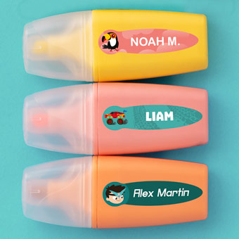 Ludilabel  Mini Autocollants personnalisés pour identifier les crayons,  les stylos et les brosses à dent.