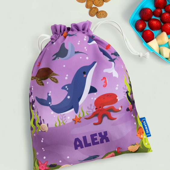 Bolsa merienda personalizada delfín