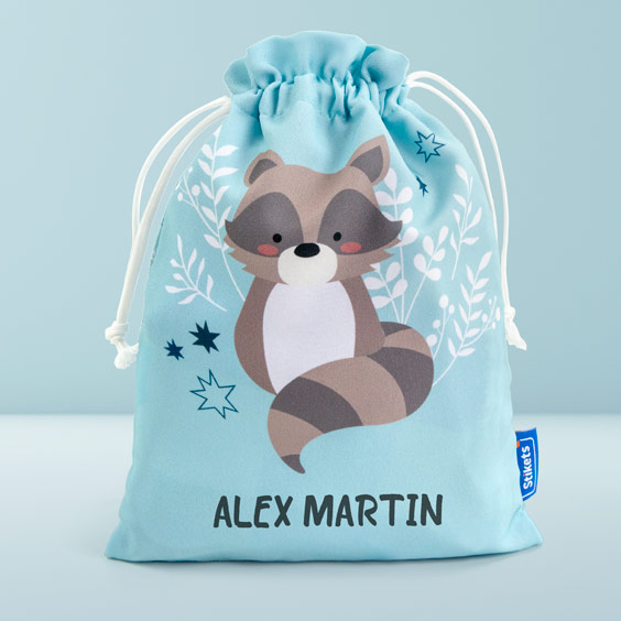 Raccoon Personalised Snack Bag