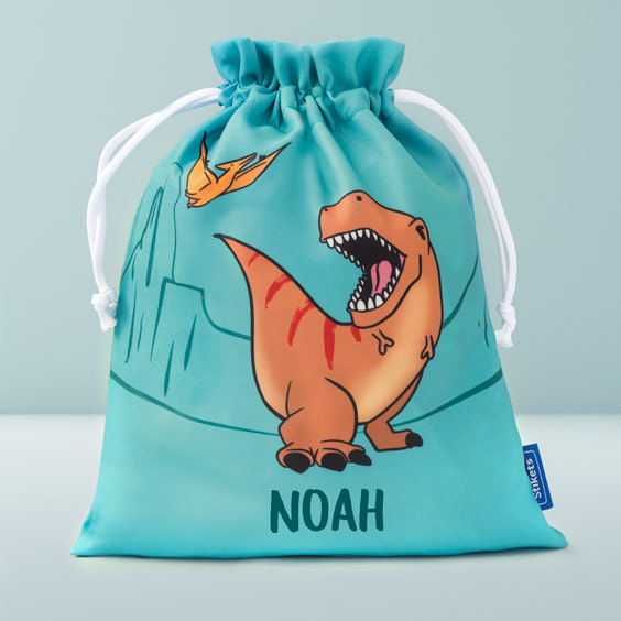 Sac à goûter personnalisé dino t-rex