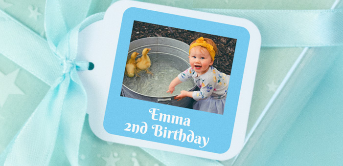 Square Party Favour Photo Stickers