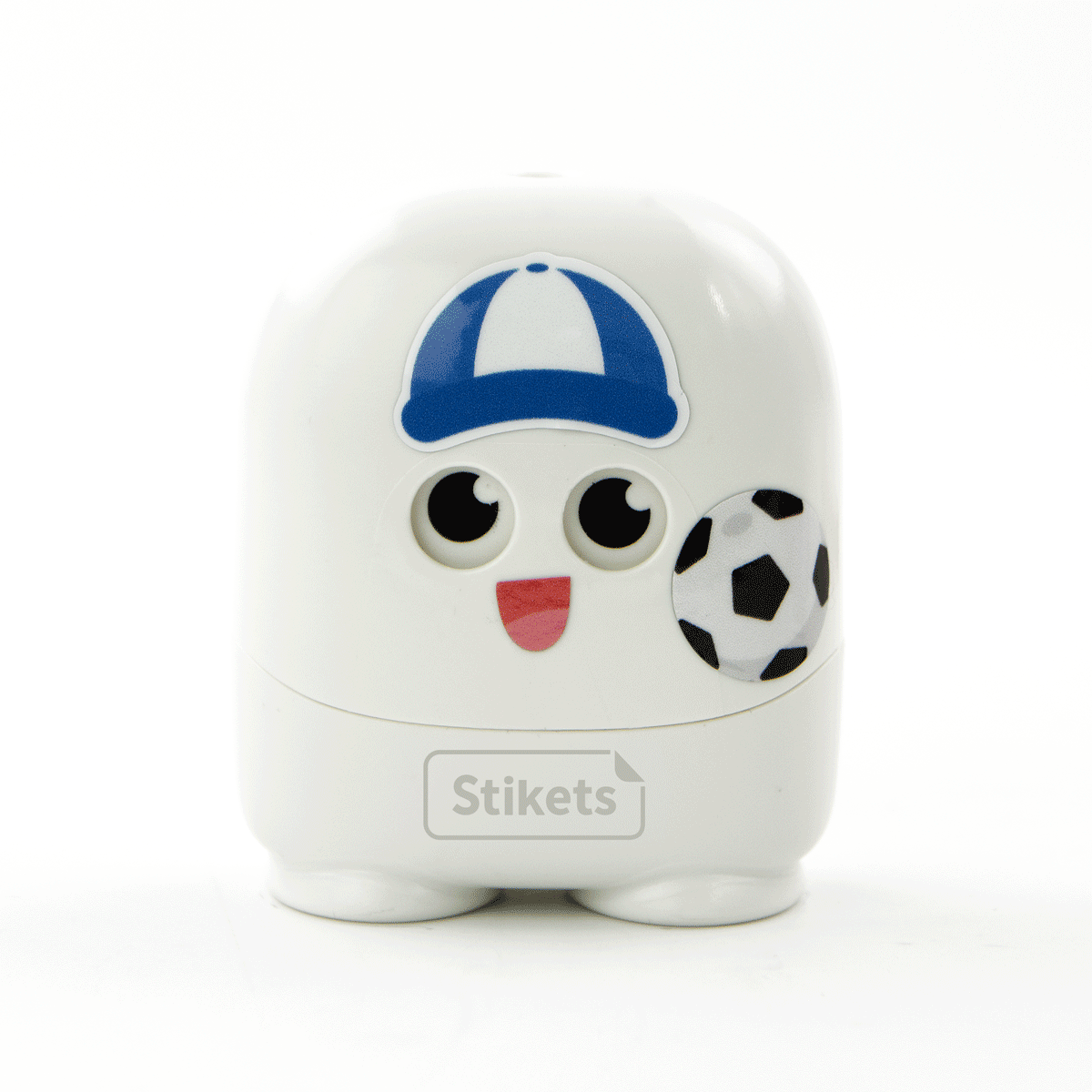 Stamp with white ink and labels