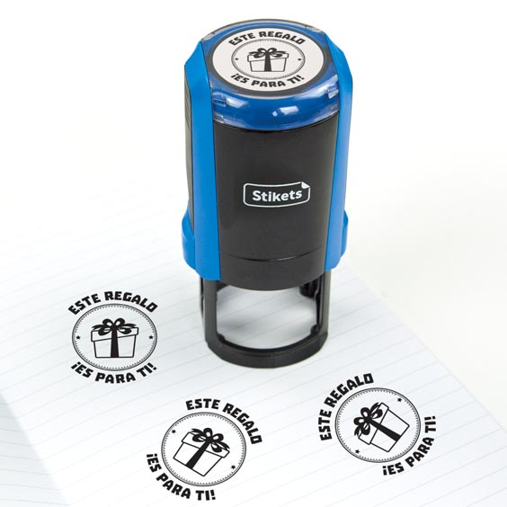Personalised round stamp for gifts and birthdays