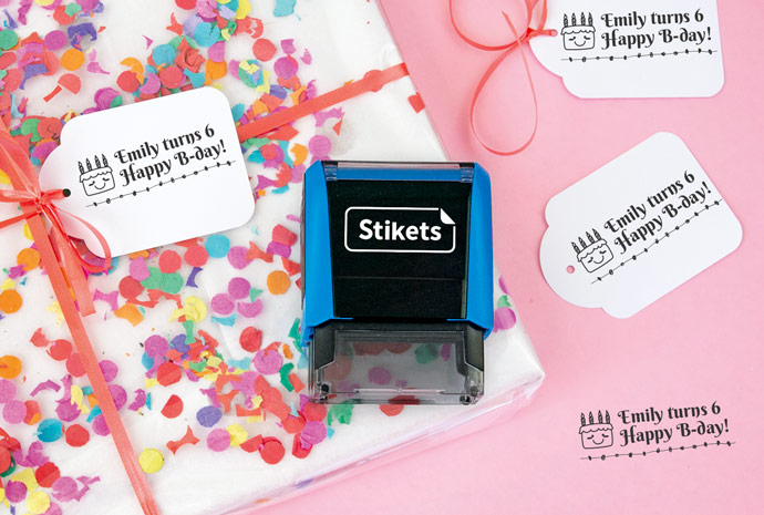 Rectangular Custom Stamp for Gifts and Birthdays Rectangular Custom Stamp for Gifts and Birthdays