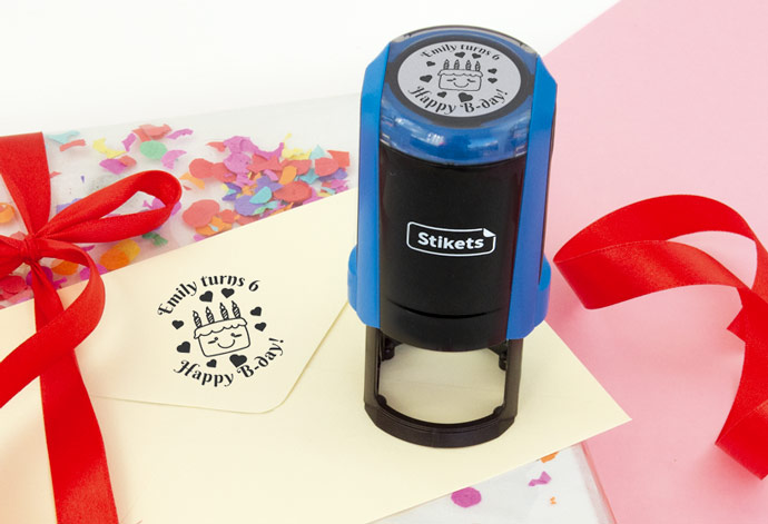 Round Custom Stamp for Gifts and Birthdays Round Custom Stamp for Gifts and Birthdays