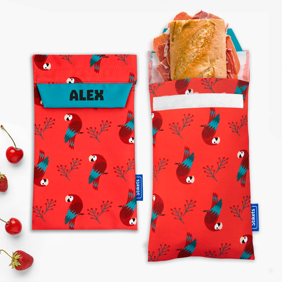 Reusable Personalized Sandwich Bags - Parrot
