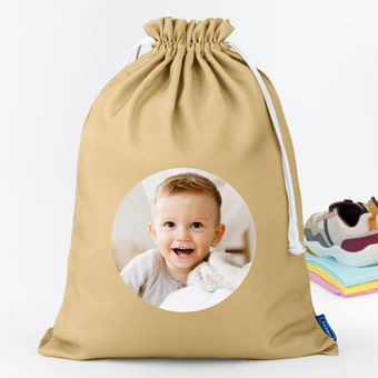 Saco para mudas de roupa personalizado com fotografia e texto