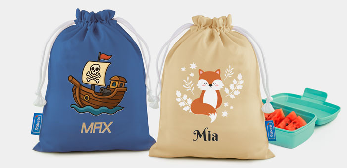 Gepersonaliseerd snackzakje met thematisch ontwerp