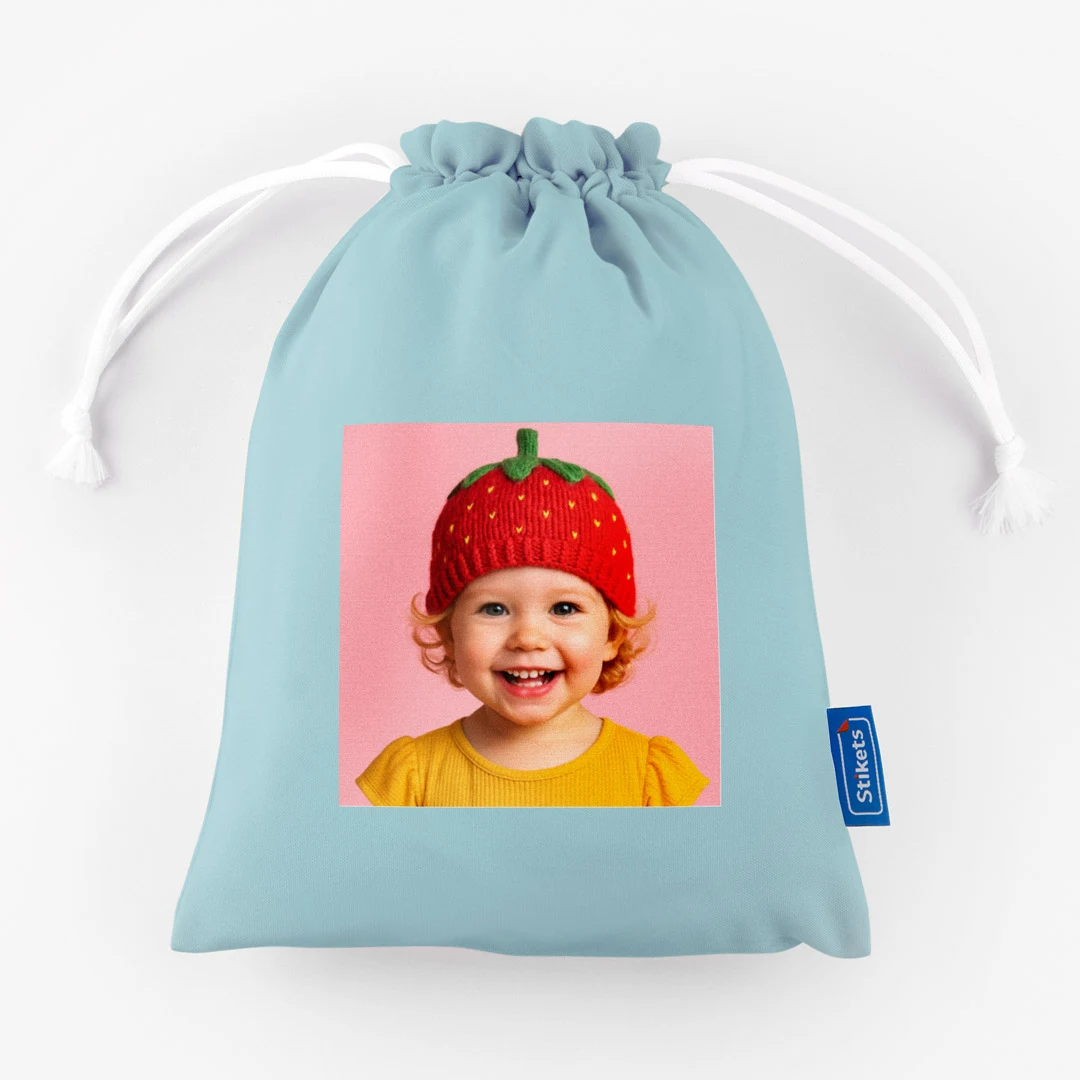 Sacchetto per la merenda personalizzato con foto e testo
