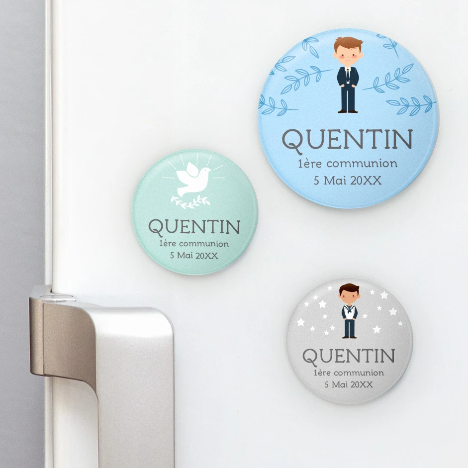 Personalized Round Fridge Magnets for Communions