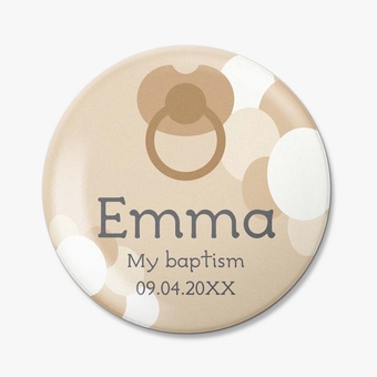 Personalized Round Fridge Magnet for Christening