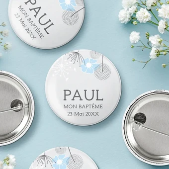 Badges pour baptêmes 3,8 cm