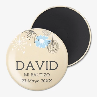 Imanes personalizados de nevera redondos bautizos