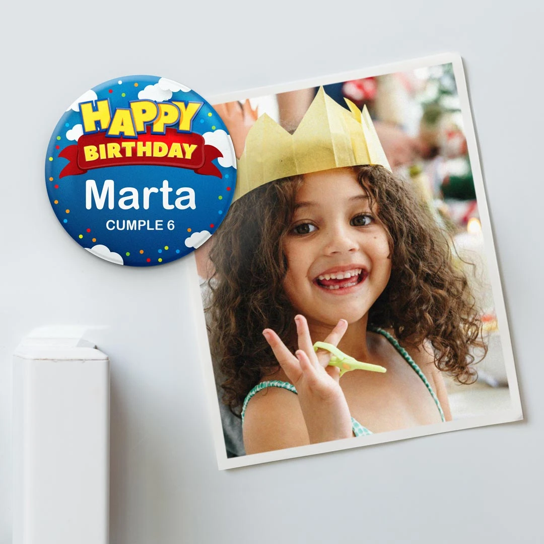Imanes personalizados de nevera redondos para cumpleaños
