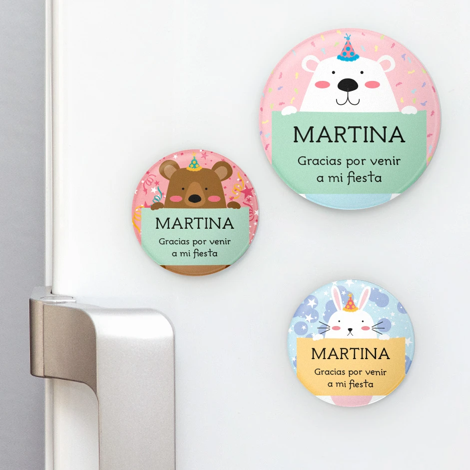 Imanes personalizados de nevera redondos para cumpleaños
