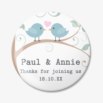 Personalized Round Fridge Magnet for Couples