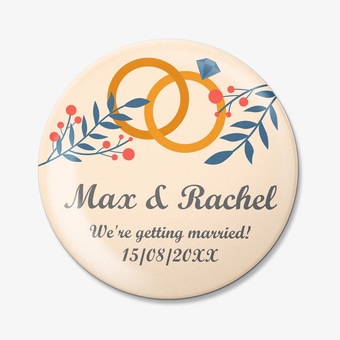 Personalized Round Fridge Magnet for Couples