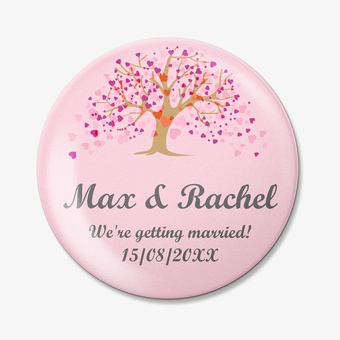 Personalized Round Fridge Magnet for Couples